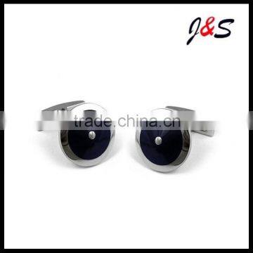 316l Black Round Stainless Steel Cufflink MS400A photo-4