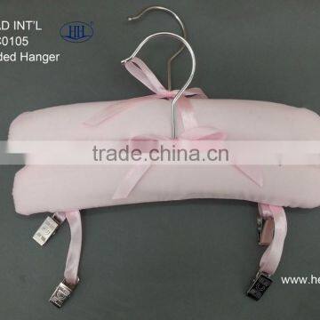 Satin padded clothes kdis clip hangers padded coat hangers padded baby hangers and padded hangers with clips