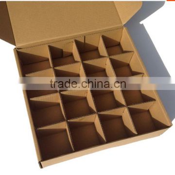 brown corrugated paper Box with 16 cup for kiwi fruit packaging box