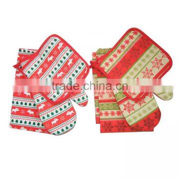 printed cotton kitchen oven mitts set with towel and pot holder bulk buy from china