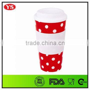 Eco-friendly 450 ml Plastic Starbucks Coffee Cup Mug With Leak Proof Lid