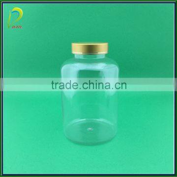 High Quality Metal End Cap Transparent Pet Capsule Medical Bottle