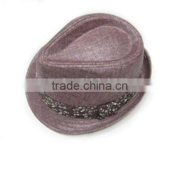 Fashion fedora hat& print cloth tape fedora hat