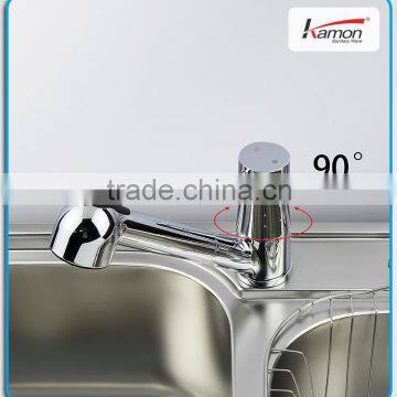 Pull Out Brass Kitchen Sink Mixer Faucet