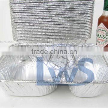 2 Cavities Aluminum Food Tray/container, Compartment Disposable Food Tray photo-4