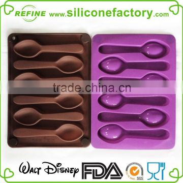 100% food grade characteristic lovelly spoon shaped silicone ice/chocolate mould