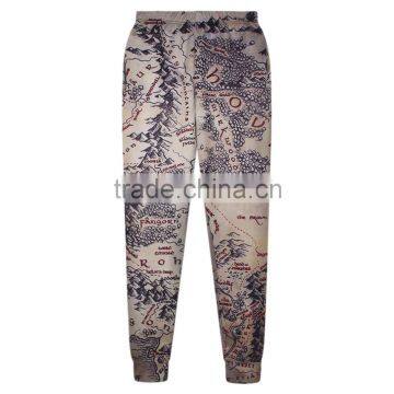 2015 new fashion Casual pants Polyester and Spandex High Quality Maps Digital Print Pants N18-22