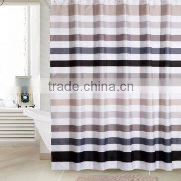 100% polyester high quality printed striped shower curtain