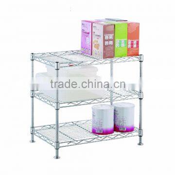 3 Tier Chrome Wire Shelving Unit Metal Rack