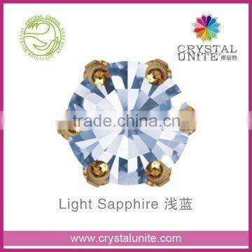 Crystal Unite Lead Free Chaton in Crown Setting, Light Sapphire