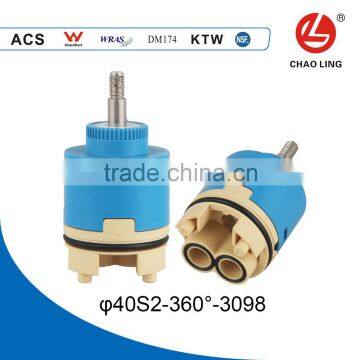 360 degree 40mm copper rod Ceramic Cartridge for tap spindle cartridge