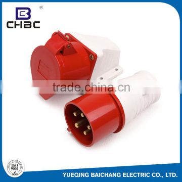 CHBC High-End Type 32 Amp 5 Pin Red Colour ABS Plastic Industrial Plug Socket