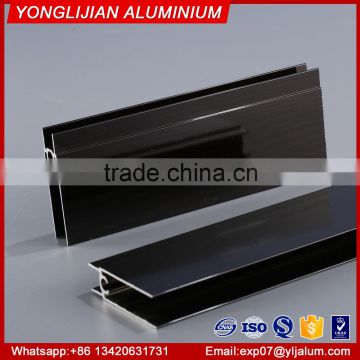 Black anodized aluminum profile for closet door wardrobe door