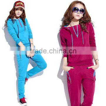 Womens Thickening velour 2 Pcs Hoodies Set Tracksuit Sports Hoodie+Pants