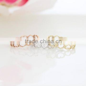 Unique Design Ladies Heart-shaped Metal Rings Finger Rings With Heart Shape photo-2