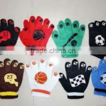 Kid Acylic Knitted Magic Cotton Gloves cheap China acrylic magic knitted hand gloves