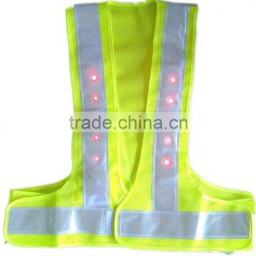 LED reflective vest with super bright LED for workplace safety