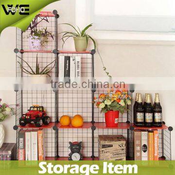 DIY Multilayer multiple grid storage shelf,wire storage cube metal book shelf flower shelf