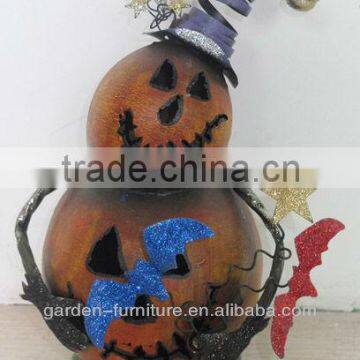 Metal Lantern Decor Candle Holder Hanging Light Halloween/Thanksgiving Pumpkin Decoration