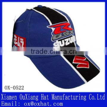 High quality customised 3D embroidery two color 6 panel F1 racing hats