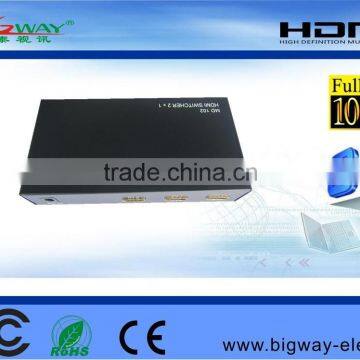 High quality HDMI switch 2X1,Support 1080P 3D HDCP