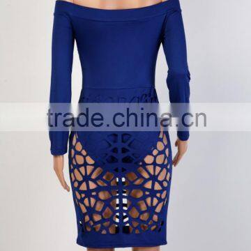 Bonvatt 2017 New Arrival Red Hollow Out Turtleneck Knee-Length Bandage Dress Sleeveless With Hole Sexy Costumes