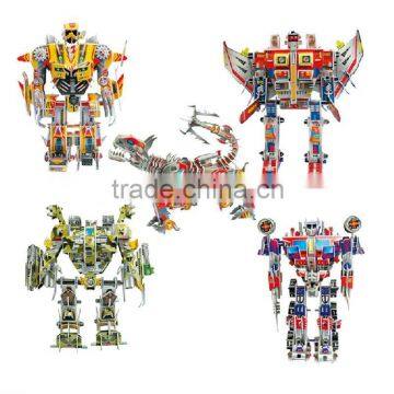 3D Three Dimensional Jigsaw Puzzle Paper Robot Model