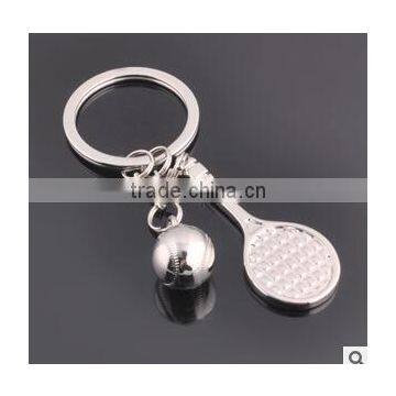 Wholesale Sport item metal tennis key chains/Table tennis metal key chains/badminton key chains