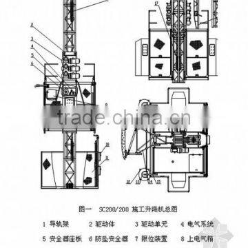 CS SC100 Construction Cage Hoist Machine 1ton Load Single-cage Single Drive photo-6