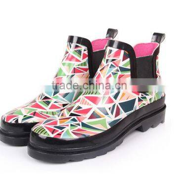 fashion cheap garden ankle rain shoes ladies short rubber boot for women