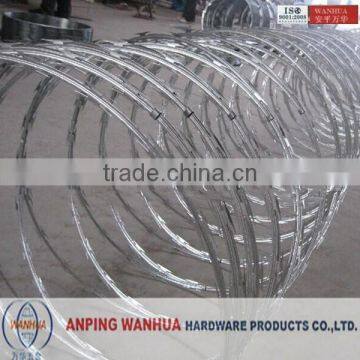 low price galvanized concertina razor barbed wire fencing ( ISO9001 professional factory)