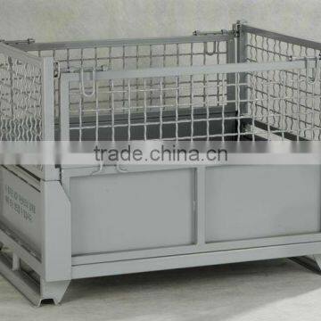 Stackable wire mesh crate folding steel box/bin/container