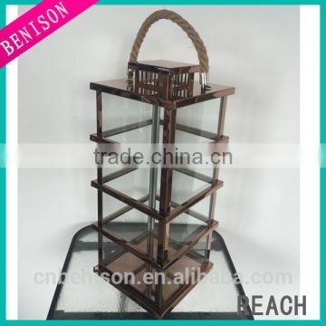 Metal Candle Lantern with Glass Sides