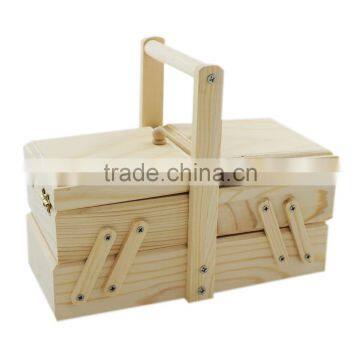 Dog Print Wooden Sewing Tool Box w/ Accessories