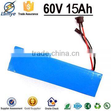 Cylindrical 3.7V 7P16S Cell 60V 15Ah electric bike battery pack with BMS Charger for 900W Devices