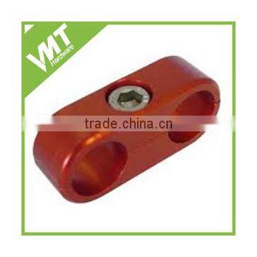 promotional 2 way 8mm Aluminium Hose Separator Clamp red from china manufacturer