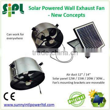SUNNY FAN Solar Energy Rechargeable Air Conditioning Wall Mount Fan 14 Inch Galvanized Stainless Steel Air Ventilation Fan photo-4