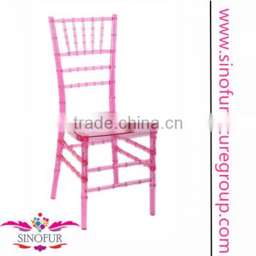 Crystal Pink Color 100% polycarbonate pc resin chiavari chair