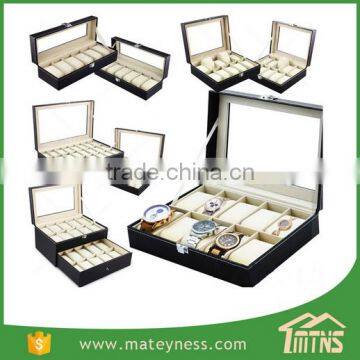 Large Glass Top Display Wooden Watch Box