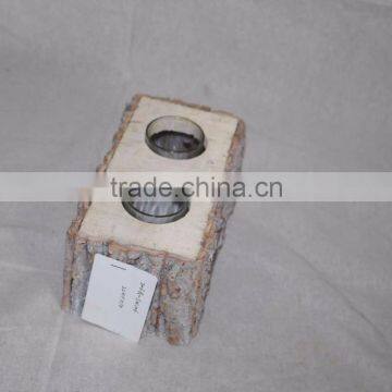 new style wholesale cheap rectangle wooden candle holde for decoration