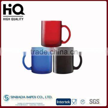 New arrived color focus wholesale glass coffee mug wtih color