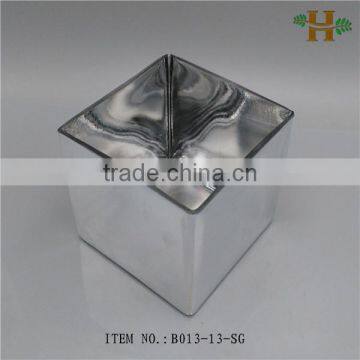 colored square block glass vases wholesale cheap