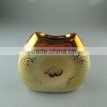 Wholesale Stocklot golden ceramic vase for flower/decorate in cheap price