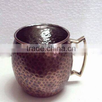 HAMMERED FINISH 100% PURE COPPER MOSCOW MULE MUGS NICKLE LINED photo-2