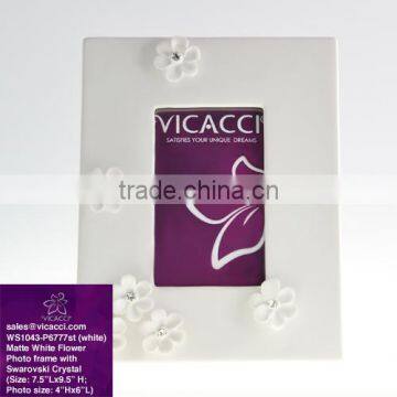 Hot Sale Polyresin Shinny Black And White Photo Frame Made With Swarovski Elements photo-4