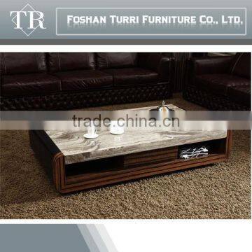 French Modern Handmade Marble Wooden Center Table photo-2
