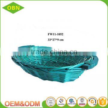 Handwoven High Quality Empty Willow Basket Fruit Wicker Fruit Basket photo-3