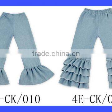 Wholesale Girls Ruffle Pants Sets Childrens Ruffle Jeans Cheap Price Girls Denim Ruffle Pants photo-6