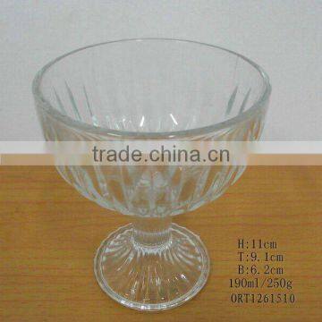 clear glass ice cream cup