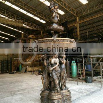 outdoor decoration copper garden water fountains bronze lady fountain